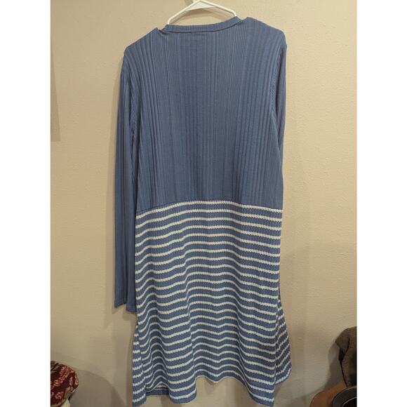 Super soft duster cardigan w/blue & white stripes w/pockets size XL Culture Club - Picture 4 of 9